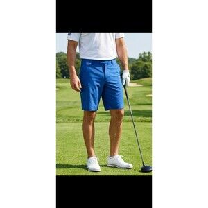 Men’s IZOD Golf Shorts Size 36 Cobalt Blue Performance Wicking Zip Leg Pockets